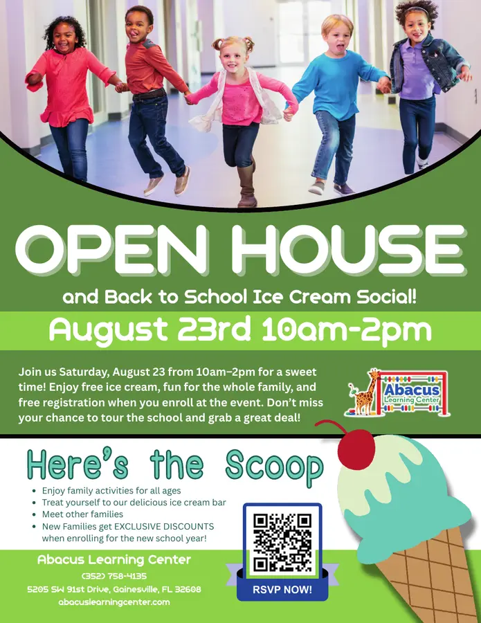 Abacus Learning Center open house campaign flyer